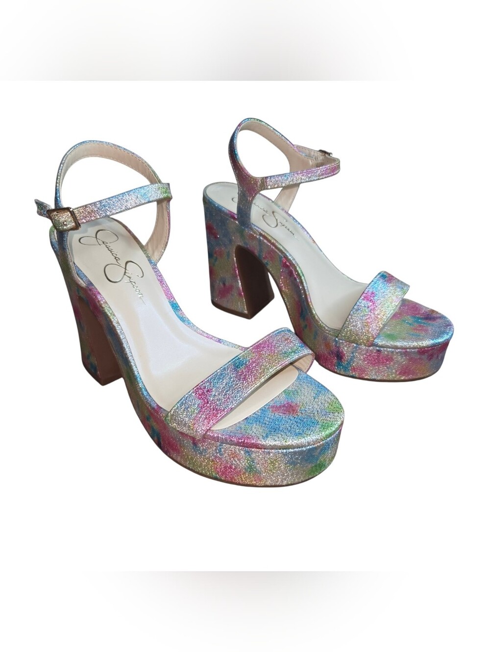 Jessica Simpson Iridescent Multi-Color Platform Block Heels - Picture 10 of 10